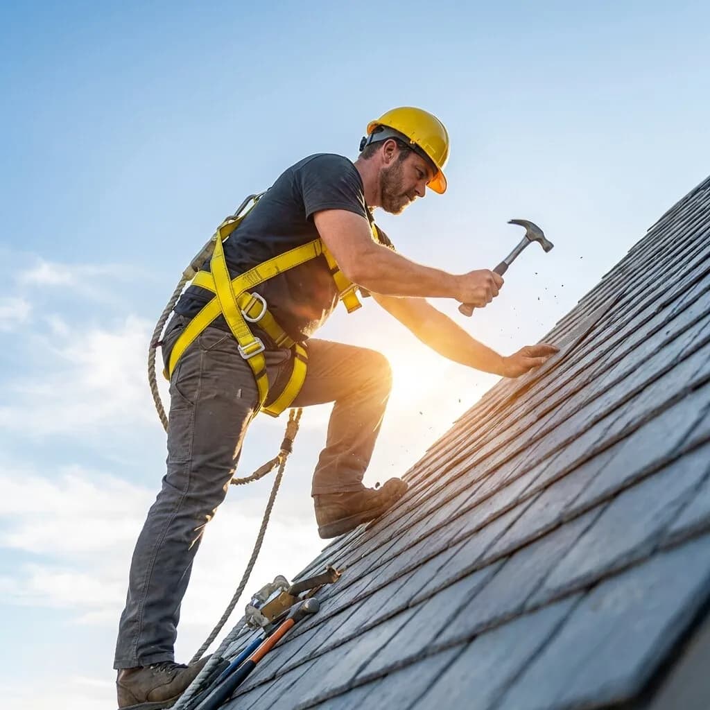 Certified roofing safety experts with proper equipment