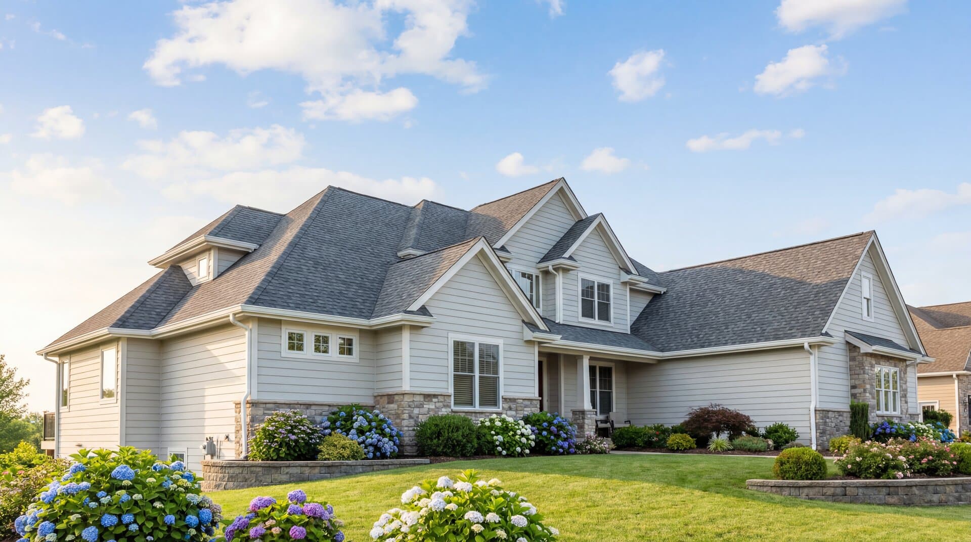 Home with vinyl siding showing popular color options