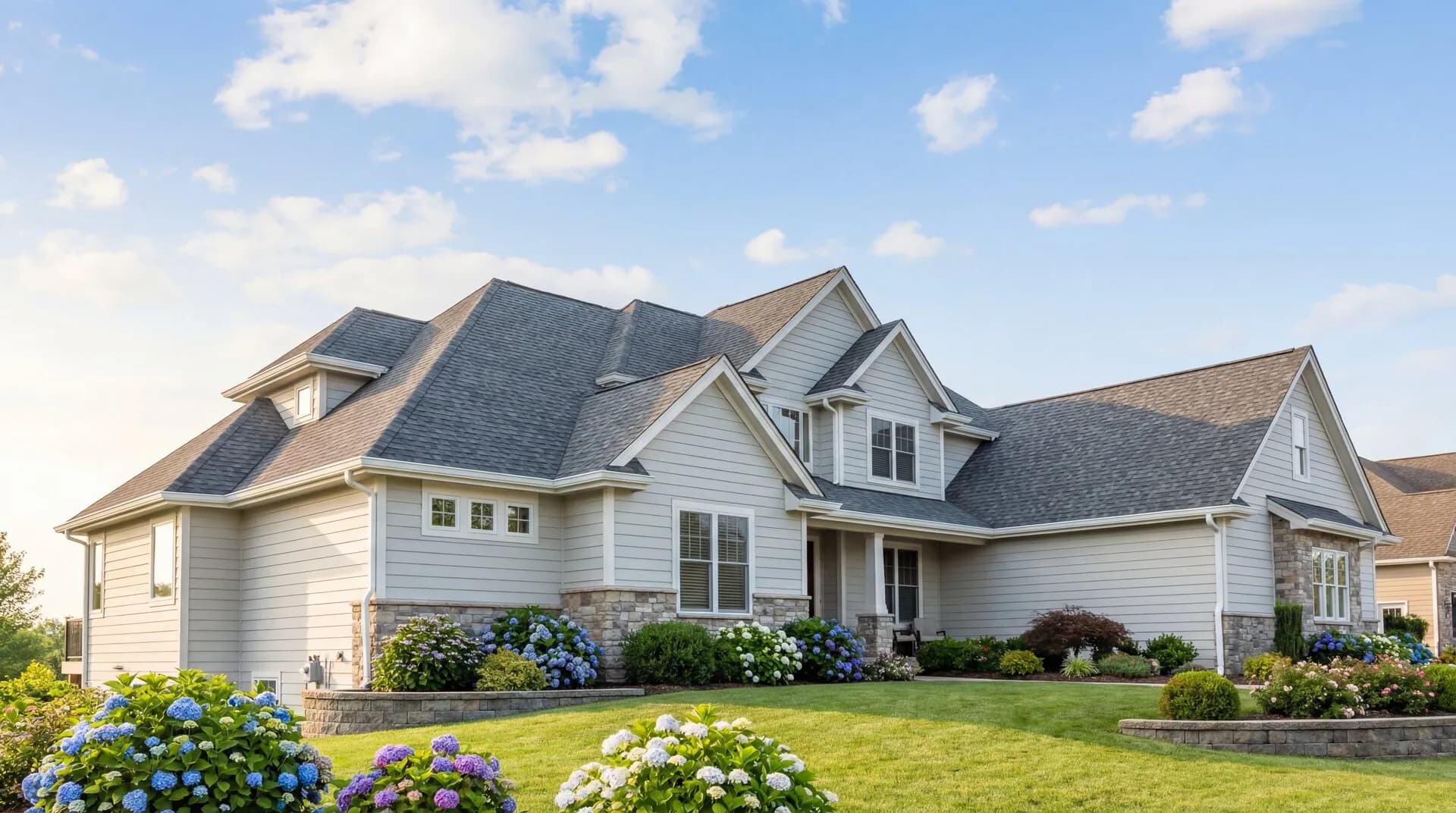 Home with vinyl siding showing popular color options