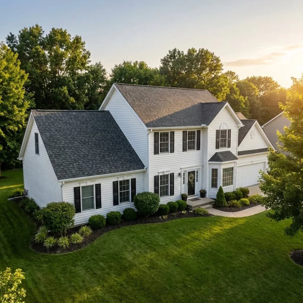 Completed residential roof replacement